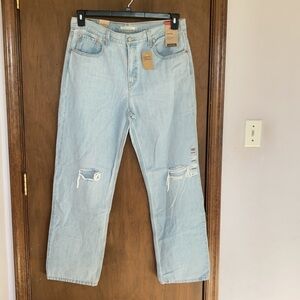 Levi’s Low pro midrise Straight leg jean distressed denim cotton 32
